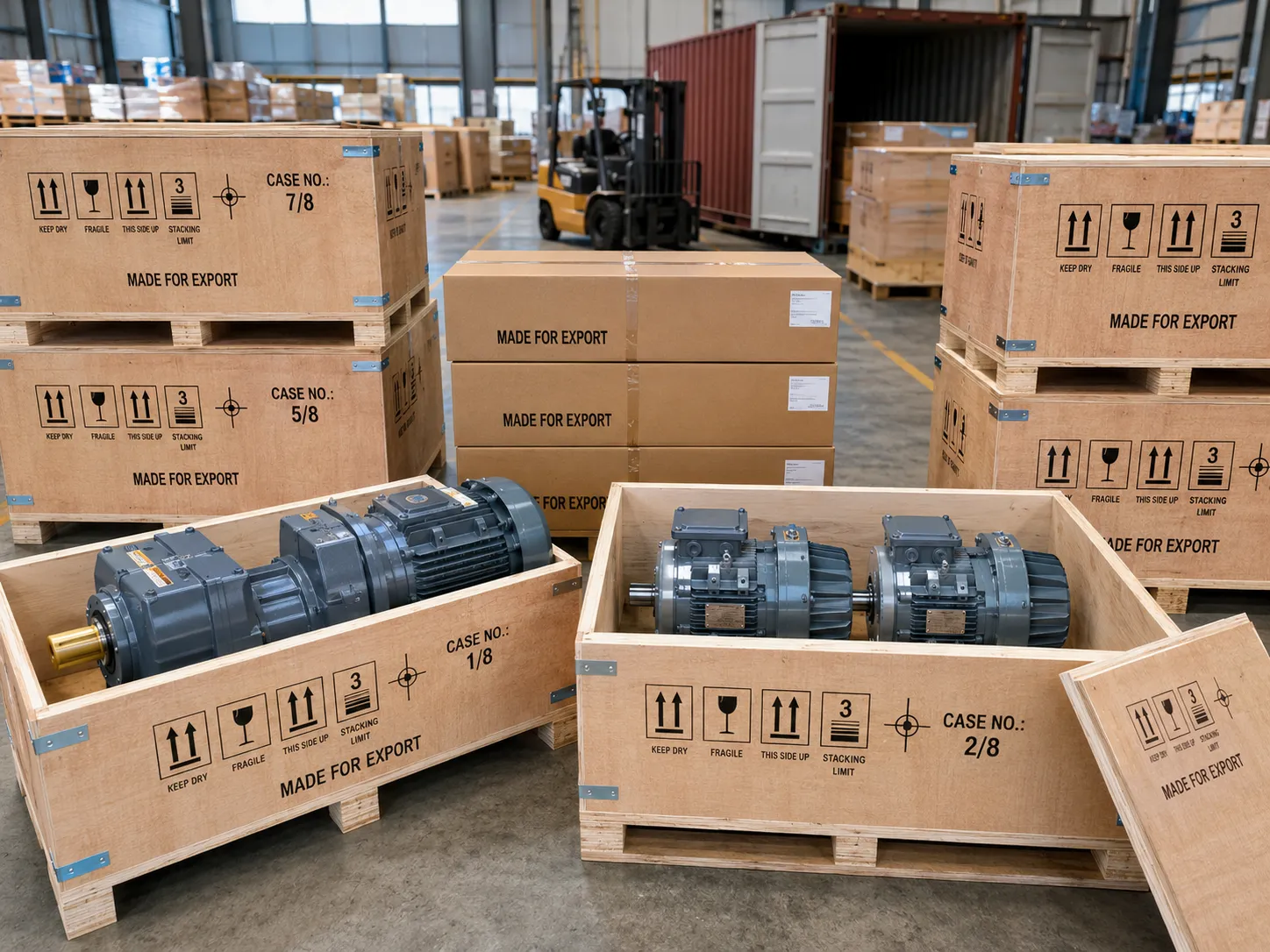Electric Motor Export Packaging Wooden Crate Shipping